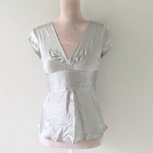 New Express Design Studio Silver Cap Sleeves Top